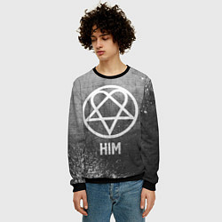 Свитшот мужской HIM - grey gradient, цвет: 3D-черный — фото 2