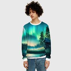 Свитшот мужской Салатневое небо, цвет: 3D-белый — фото 2