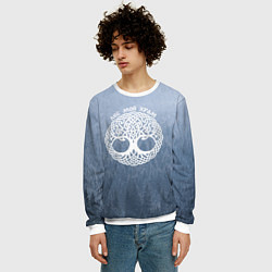 Свитшот мужской Лес мой храм древо миров - кельтское тату, цвет: 3D-белый — фото 2