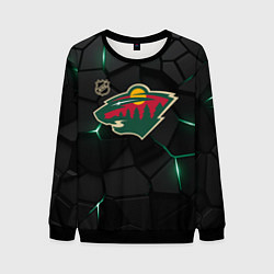 Свитшот мужской Миннесота Уайлд - плиты с подсветкой, цвет: 3D-черный