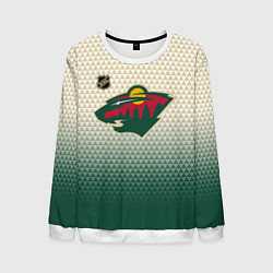 Свитшот мужской Миннесота Уайлд - геометрический градиент, цвет: 3D-белый