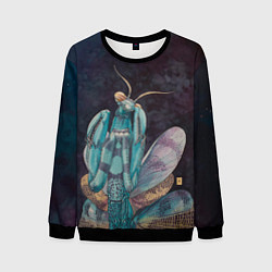 Свитшот мужской Богомол акварельный, цвет: 3D-черный