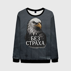 Свитшот мужской Без страха - орел, цвет: 3D-черный