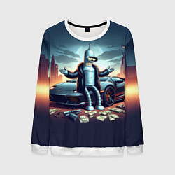 Мужской свитшот Бендер рядом с Ламбо и рассыпанным баблом