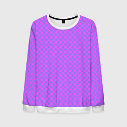Мужской свитшот Розовый сиреневый узор в клетку и горох