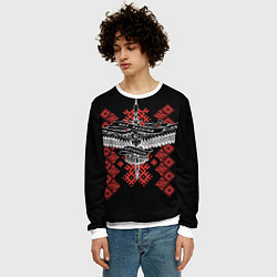 Свитшот мужской Моя Родина Беларусь, цвет: 3D-белый — фото 2