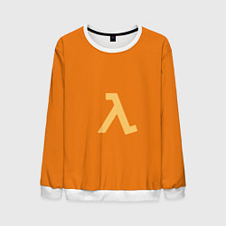 Свитшот мужской Half-Life orange, цвет: 3D-белый
