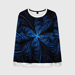 Свитшот мужской Синий цветок, цвет: 3D-белый