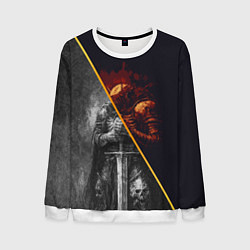 Свитшот мужской Темный рыцарь в унынье, цвет: 3D-белый