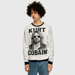 Свитшот мужской Kurt Cobain - grunge-art, цвет: 3D-черный — фото 2