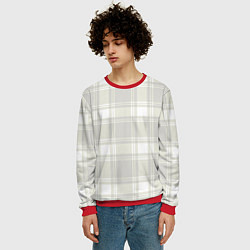 Свитшот мужской Checked white completely, цвет: 3D-красный — фото 2