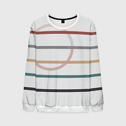 Свитшот мужской Stripes and circle, цвет: 3D-белый