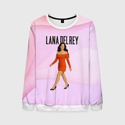 Свитшот мужской Lana Del Rey - оранжевое платье, цвет: 3D-белый