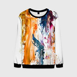 Мужской свитшот Разноцветные мазки кисти на палитре художника