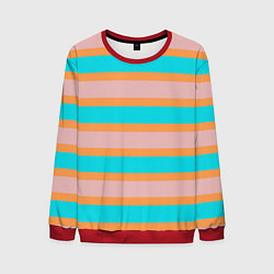 Мужской свитшот Полосы бирюзово-розовые
