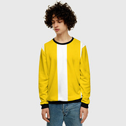 Свитшот мужской Color yellow white line, цвет: 3D-черный — фото 2