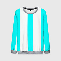 Свитшот мужской Color light blue white lines, цвет: 3D-меланж