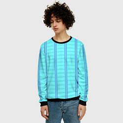 Свитшот мужской Цвет голубая клетка, цвет: 3D-черный — фото 2