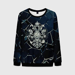 Свитшот мужской Герб Российской империи абстрактный фон, цвет: 3D-черный