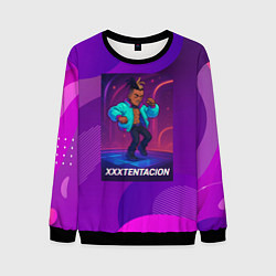Свитшот мужской XXXTentacion танцует в стиле 80х, цвет: 3D-черный