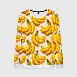 Свитшот мужской Банановые связки паттерн, цвет: 3D-белый
