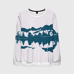 Свитшот мужской Лес и озеро, цвет: 3D-белый