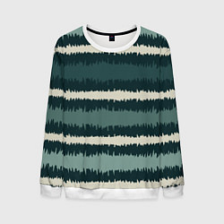 Мужской свитшот Полосы зигзагообразные зеленые