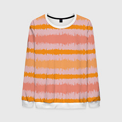Мужской свитшот Полосы зигзагообразные оранжево-розовые