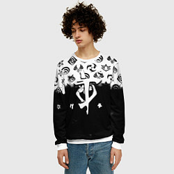 Свитшот мужской Doom черно белые аниме, цвет: 3D-белый — фото 2