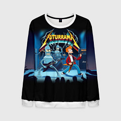 Свитшот мужской Rock group Futurama - ai art fantasy, цвет: 3D-белый