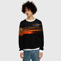 Свитшот мужской Закат на плато, цвет: 3D-белый — фото 2