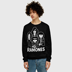 Свитшот мужской Ramones, силуэты, цвет: 3D-черный — фото 2