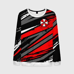 Свитшот мужской Umbrella - red lines, цвет: 3D-белый