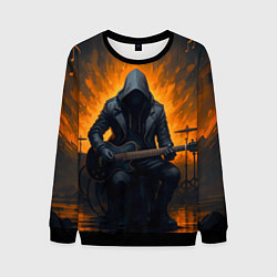 Мужской свитшот Гитарист играющий в пламени