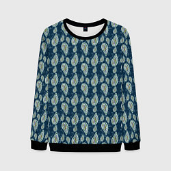 Мужской свитшот Абстрактные капли узор сине-зелёный