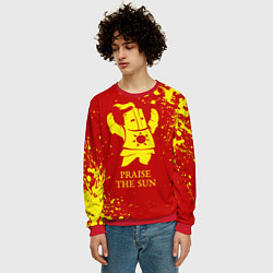 Свитшот мужской Praise the sun - dark souls, цвет: 3D-красный — фото 2