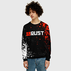 Свитшот мужской Раст - лого, цвет: 3D-черный — фото 2