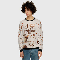 Свитшот мужской Пятна кофе часть дизайна - можно проливать, цвет: 3D-черный — фото 2