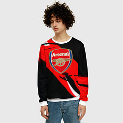 Свитшот мужской Арсенал геометрия полосы краски, цвет: 3D-белый — фото 2