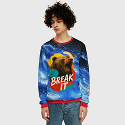 Свитшот мужской Break it злой медведь, цвет: 3D-красный — фото 2