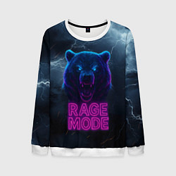 Свитшот мужской Rage mode злой медведь, цвет: 3D-белый