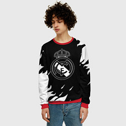 Свитшот мужской Реал Мадрид белый огонь, цвет: 3D-красный — фото 2