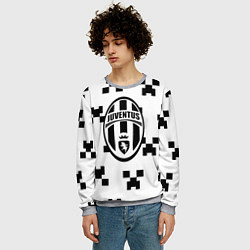 Свитшот мужской Juventus x minecraft pattern, цвет: 3D-меланж — фото 2