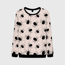 Свитшот мужской Паттерн с черными жуками, цвет: 3D-черный