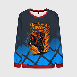 Свитшот мужской Speed demon байкер, цвет: 3D-красный