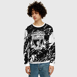 Свитшот мужской Ливерпуль белые штриха красок, цвет: 3D-белый — фото 2