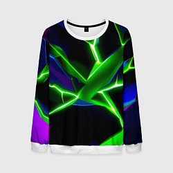 Свитшот мужской Green glow, цвет: 3D-белый