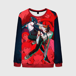 Свитшот мужской Битва с Резе Человек бензопила, цвет: 3D-красный