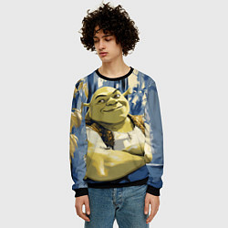 Свитшот мужской Шрек с ухмылкой, цвет: 3D-черный — фото 2