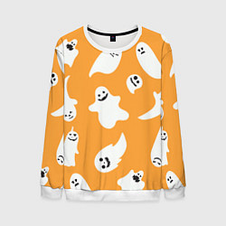 Свитшот мужской Smiling ghosts, цвет: 3D-белый